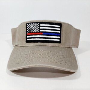 Thin Blue Red Line Flag Visor Hat Embroidered Patc